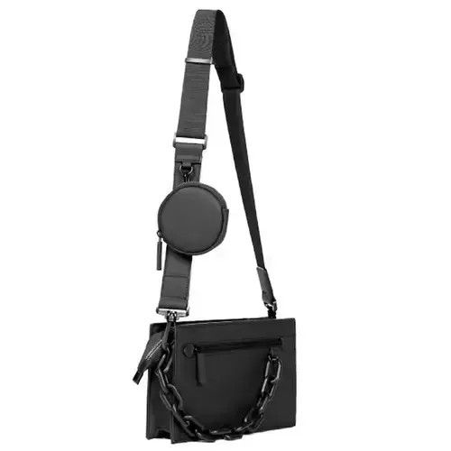 Streetwear Men's Box Crossbody Bag in Black