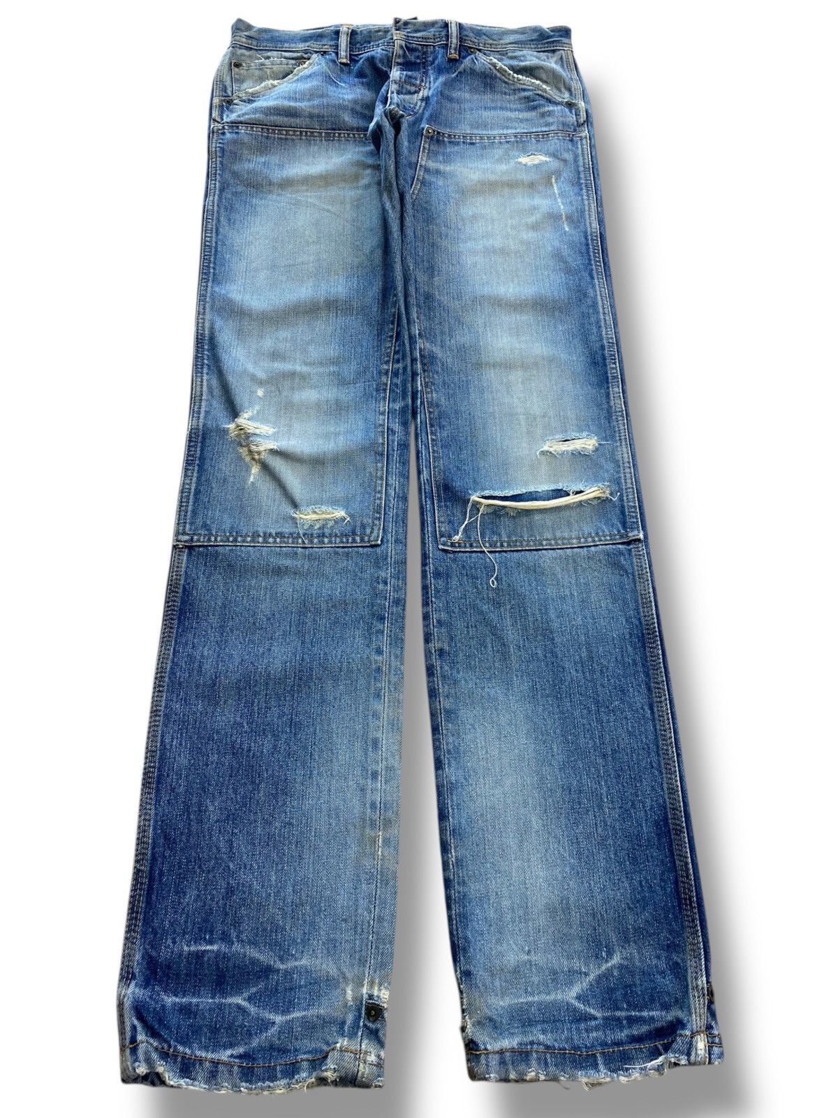 Pledge Pledge Faded Wash Ripped Style Straight Leg Jean Size US 32 / EU 48 - 1 Thumbnail