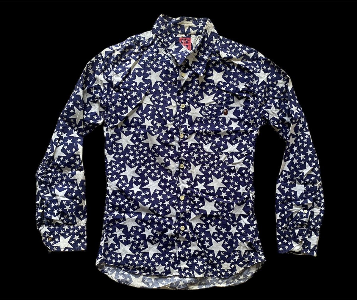 Bape Bathing Ape All-Over Star Print Long-Sleeve Shirt Size US M / EU 48-50 / 2 - 1 Thumbnail