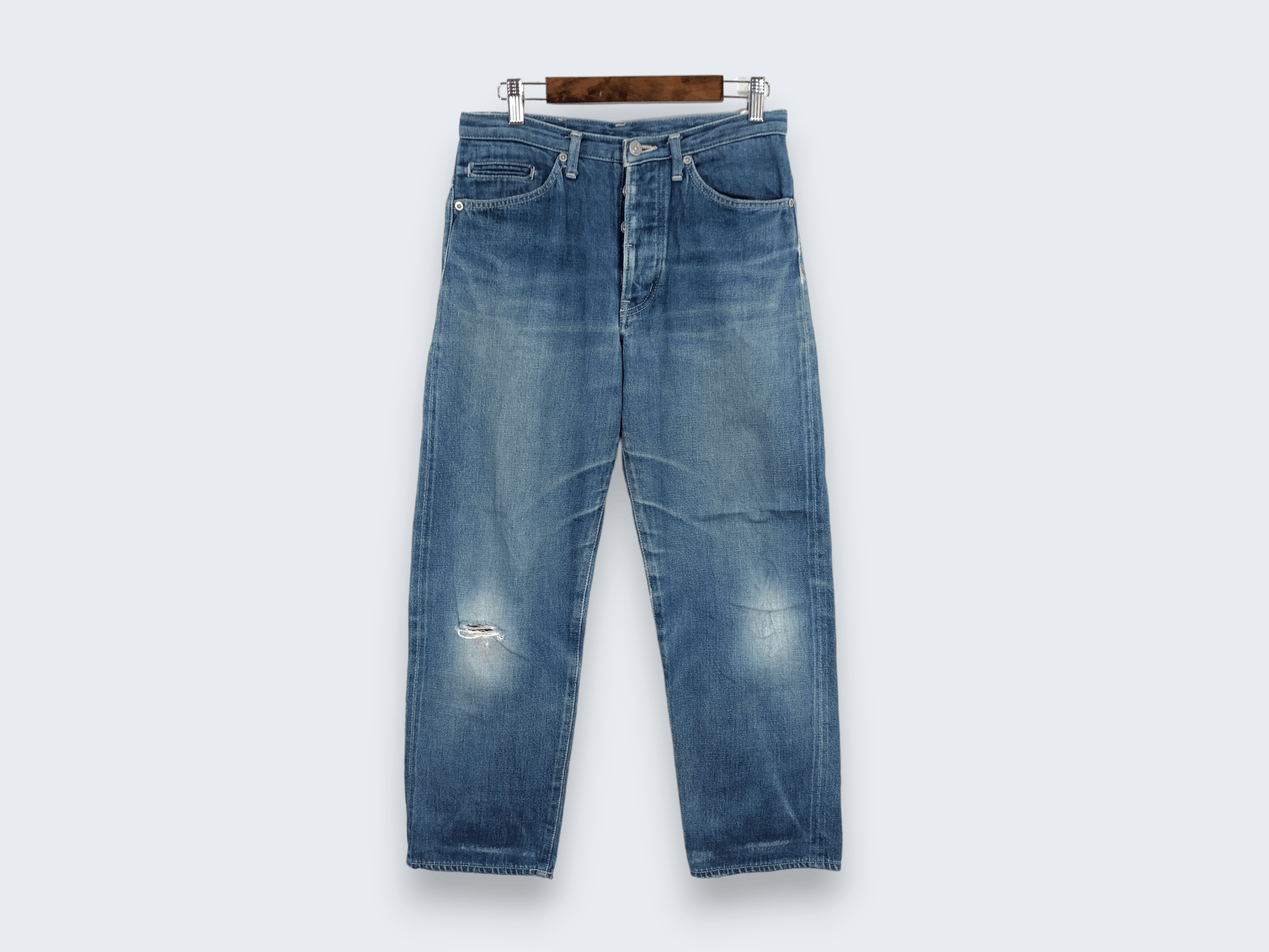 Designer × Vintage 29 x 26 Vintage Sally Scott Selvedge Jeans Fly Button L1395 Size US 29 - 1 Thumbnail