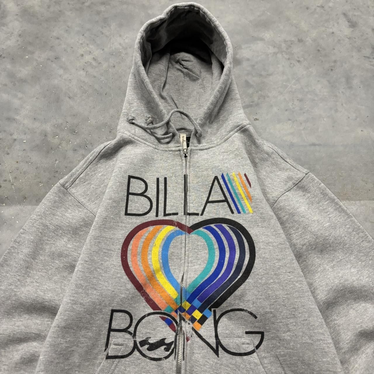 Billabong × Vintage Crazy Vintage Y2K/2000s Cute Billabong Heart Surf Zip Up Hoodie! Size L / US 10 / IT 46 - 2 Thumbnail