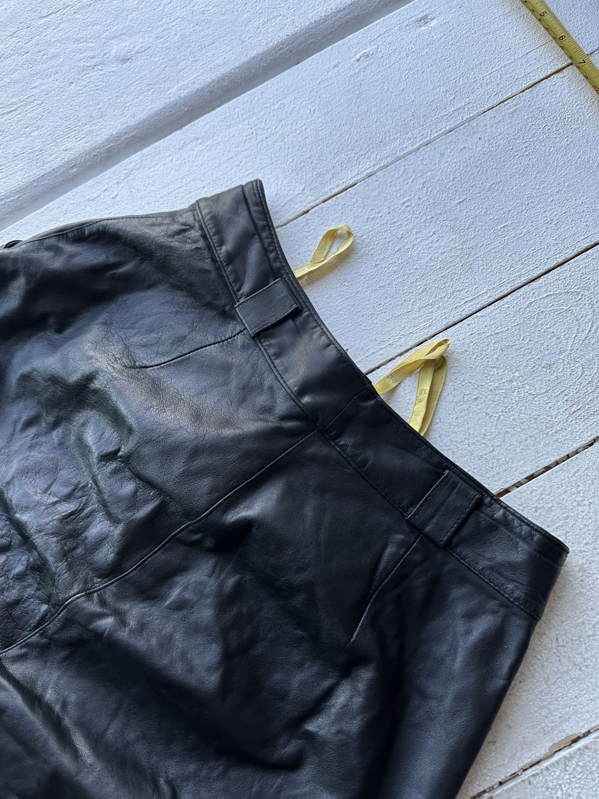 Leather 🚨Vintage leather pants motorcycles Black LUXURY Y2K Size 26" / US 2 / IT 38 - 11 Thumbnail