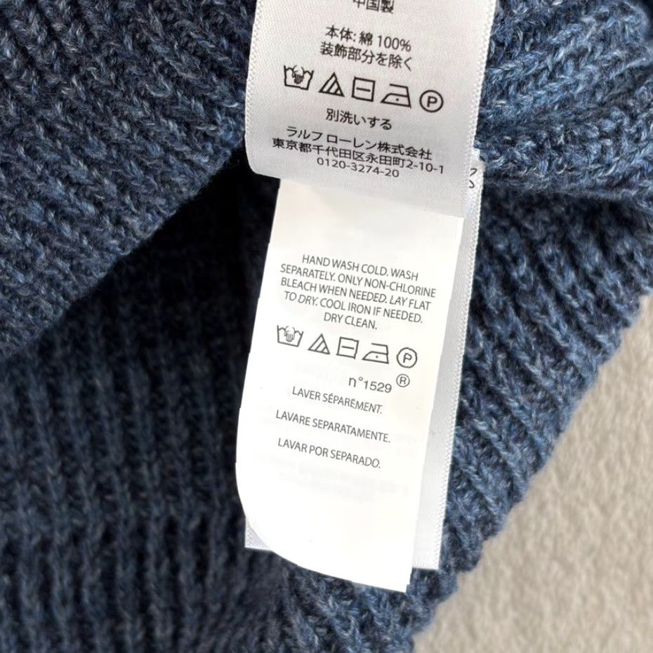 Polo Ralph Lauren Polo Ralph Lauren Sweater Crew Neck Fisherman Knit Marl Blue Men M Regular Size US M / EU 48-50 / 2 - 7 Thumbnail