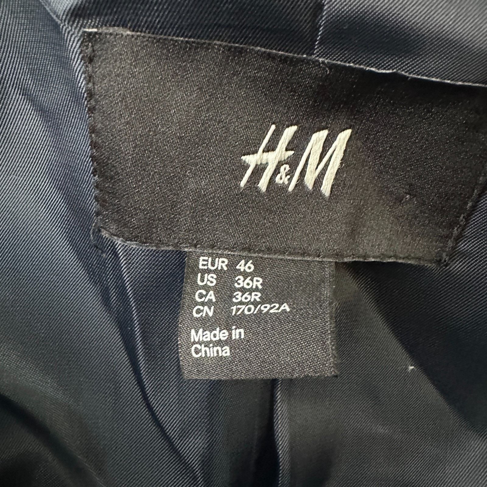 H&M H&M Blazer Jacket Men 36R Blue Linen Single Breasted Notch Size 36R - 8 Thumbnail