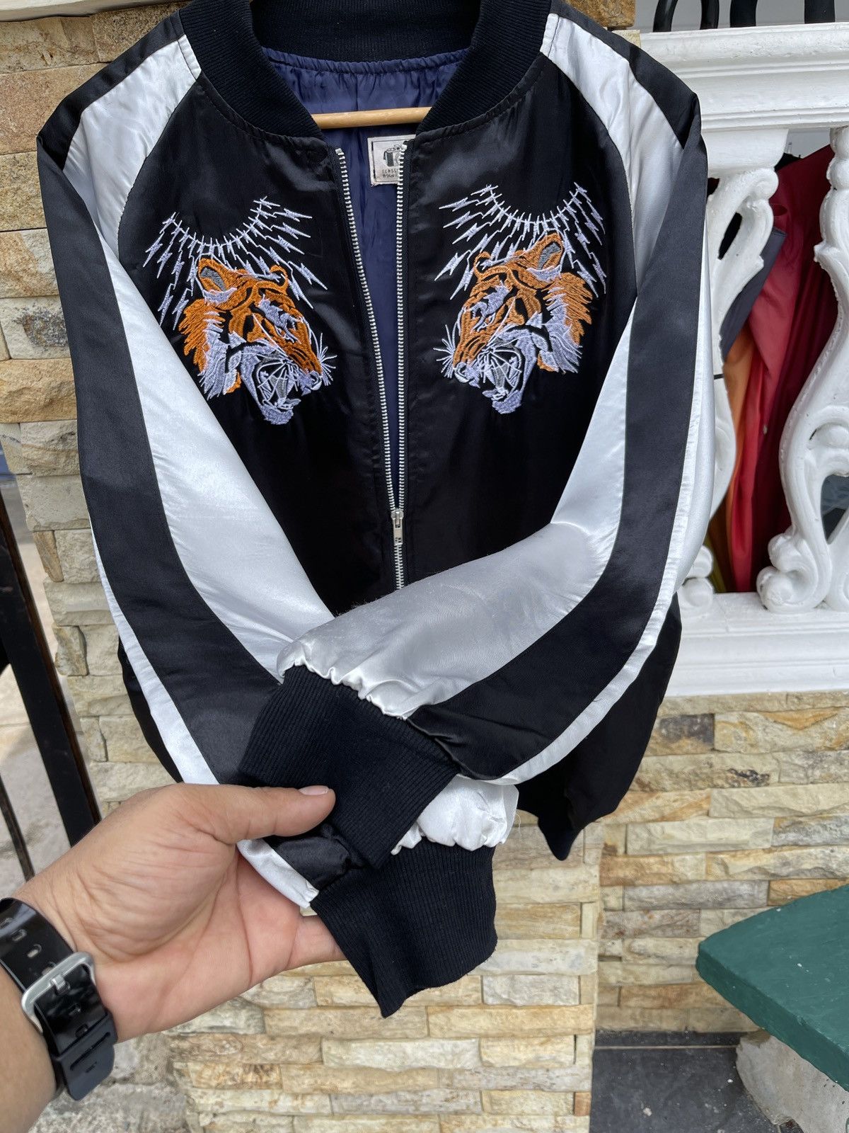 Karakuri Tamashii Rare🔥Japanese Sukajan Tiger Embroidery Jacket Size US XL / EU 56 / 4 - 9 Thumbnail