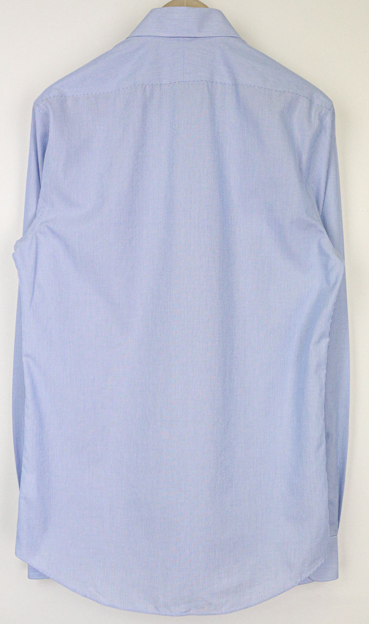 Suitsupply 40-7/15 3/4L Extra Slim Blue Cotton Striped Shirt 78459 Size 40R - 2 Thumbnail