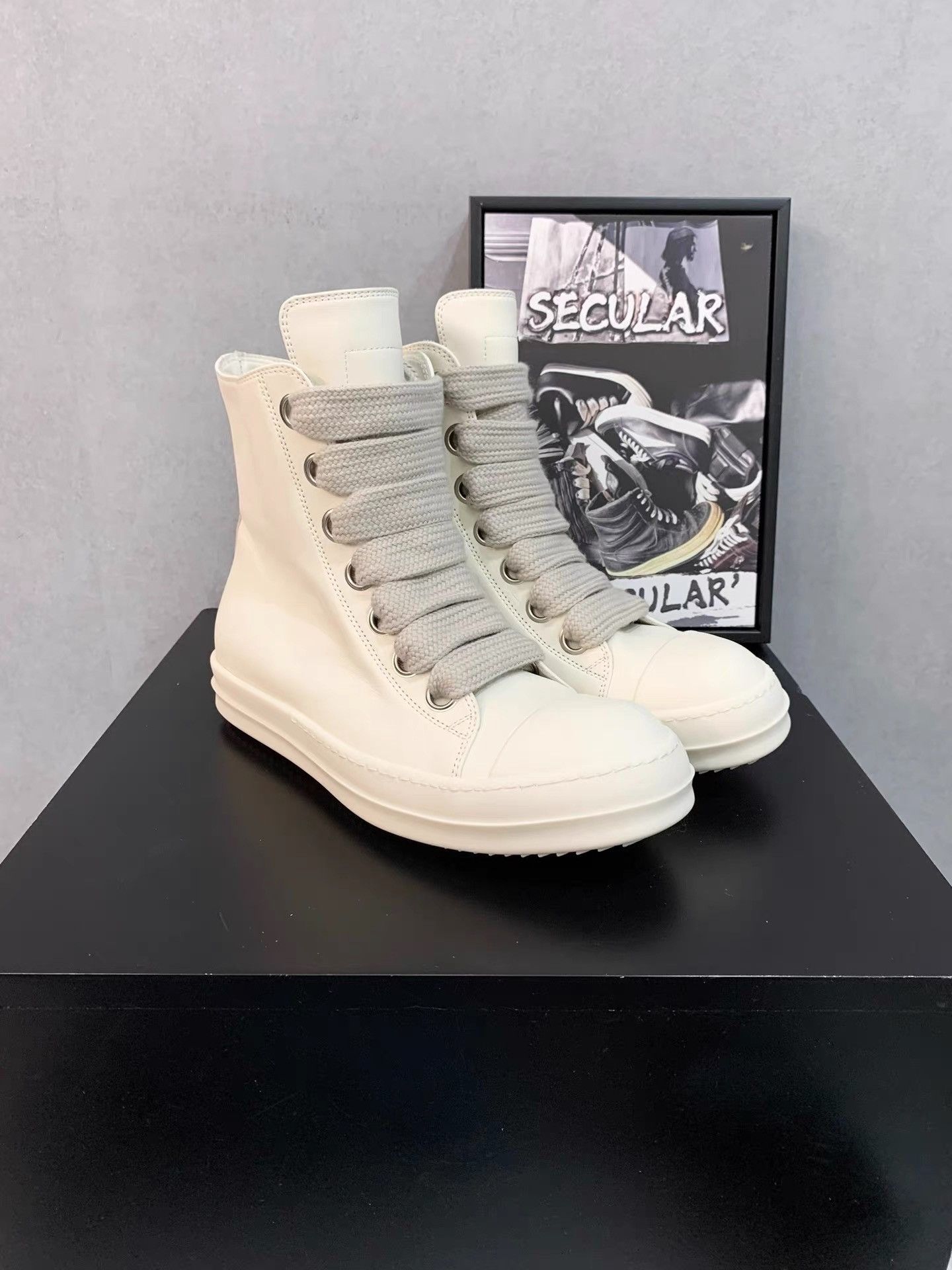 Rick Owens Rick Owens 24SS Mainline Thick Laces High Top Sneakers K34 Size US 5 / IT 35 - 2 Thumbnail