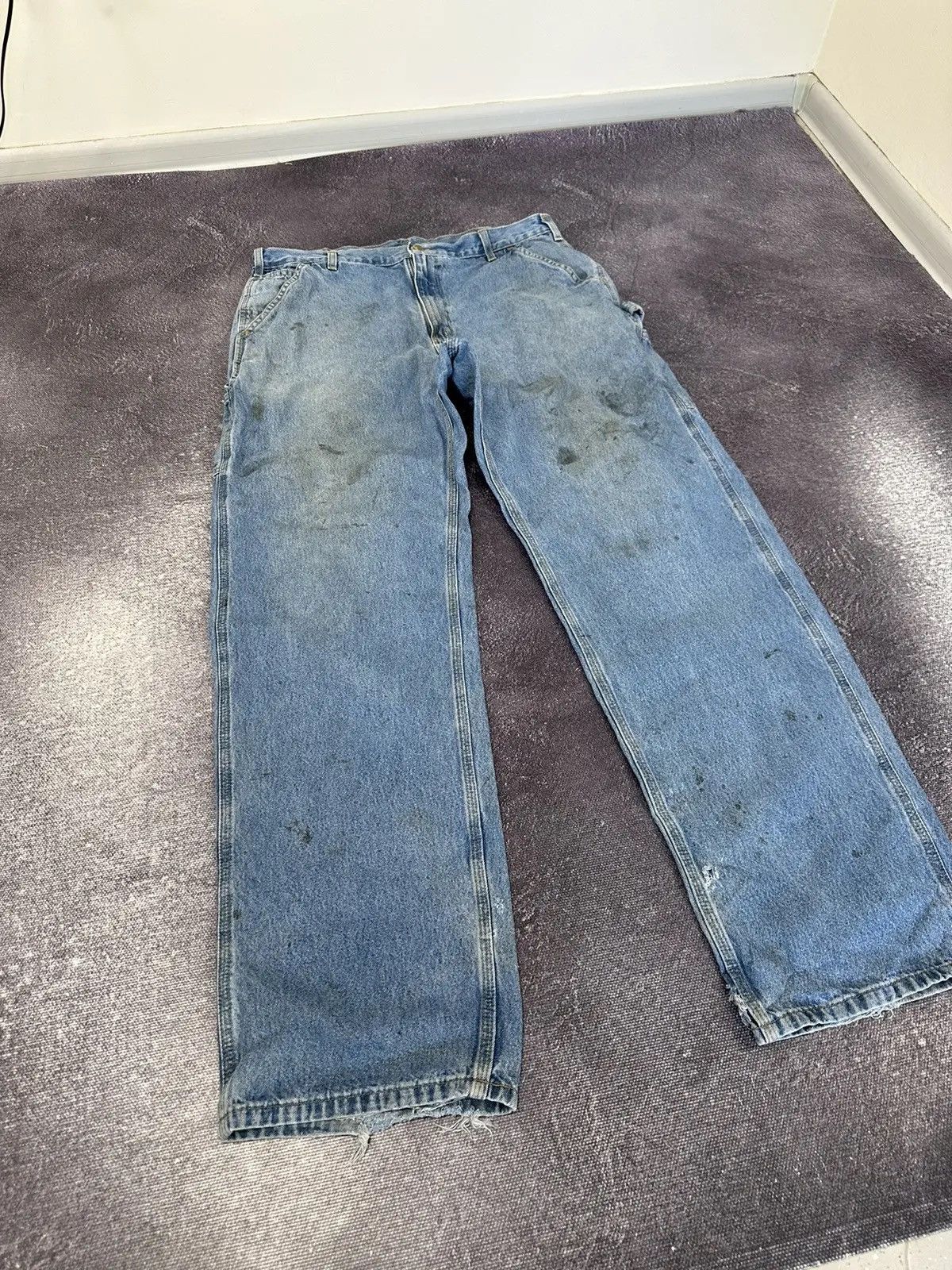 Carhartt × Vintage Vintage Carhartt Original Dungaree Fit Blue Denim Jeans Size US 38 / EU 54 - 6 Thumbnail