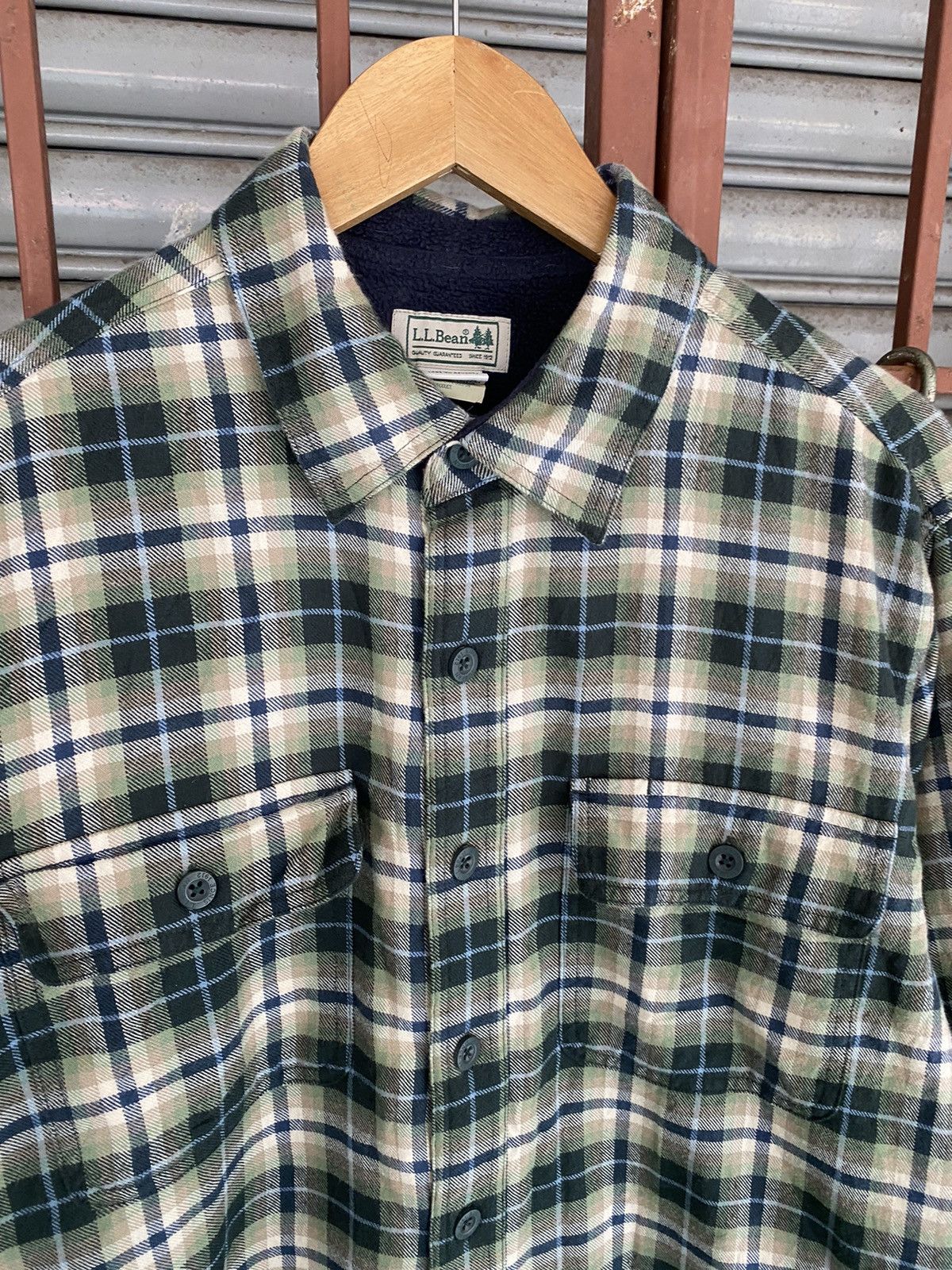 Japanese Brand Vintage L.L Bean Flannel Button Jacket Size US L / EU 52-54 / 3 - 4 Thumbnail