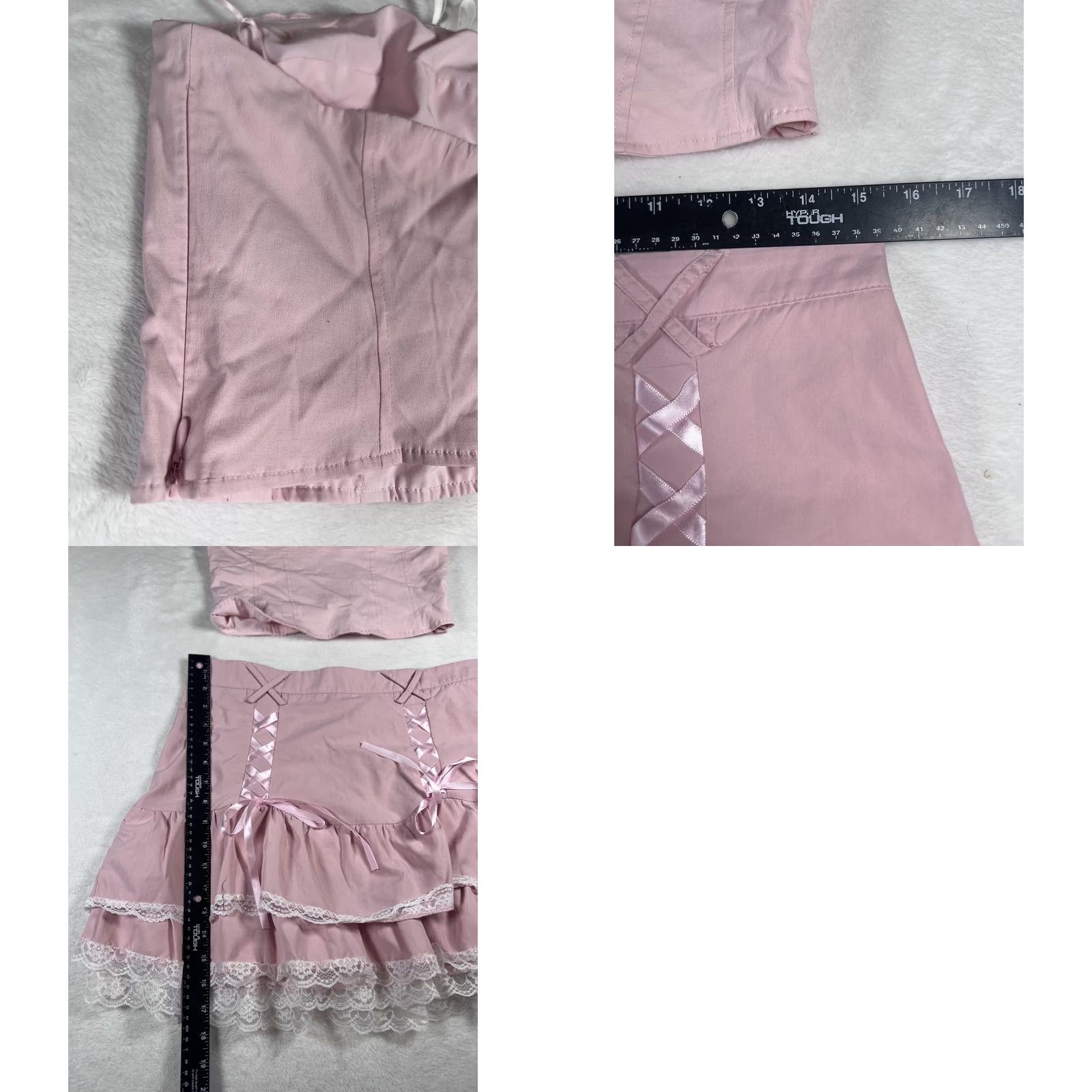 Garage Garage Skirt Set Womens Pink Lace Ruffle Bow Top Y2K Party Corset Cute Size L / US 10 / IT 46 - 9 Thumbnail