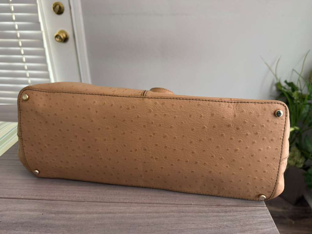 Kate Spade Kate Spade Gabrielle Tote Tan Ostrich-Embossed Leather Size ONE SIZE - 5 Thumbnail