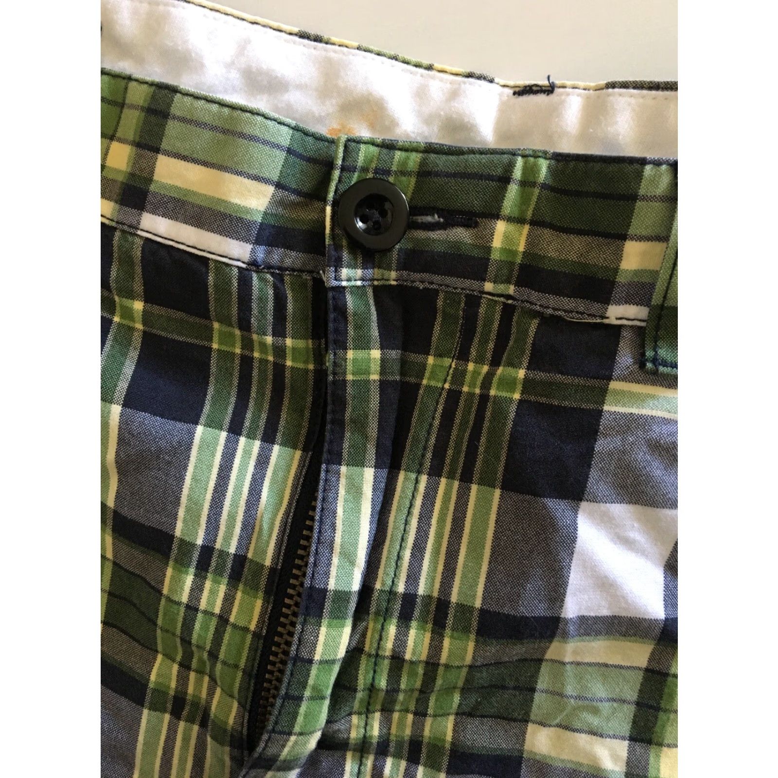 Lands' End Lands' End Men Plaid Chino Khaki Shorts Size 40 Green Blue White Chinos Mens Regular Cotton Size US 40 / EU 56 - 3 Thumbnail
