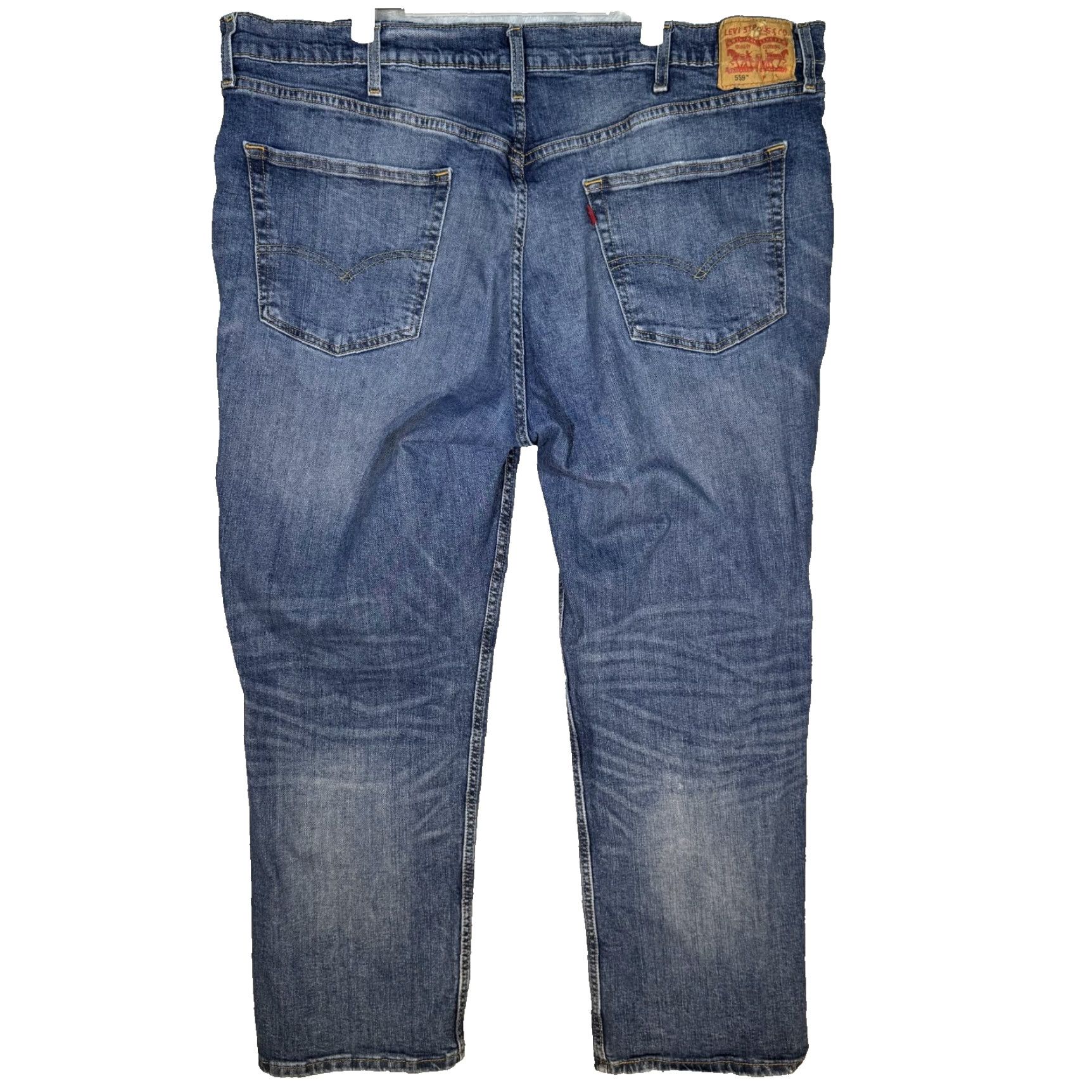 Levi's Levi's 559 Jeans Mens 46x30 Blue Denim Relaxed Straight Mid Rise Whiskered Zip Jeans Size US 30 / EU 46 - 2 Thumbnail