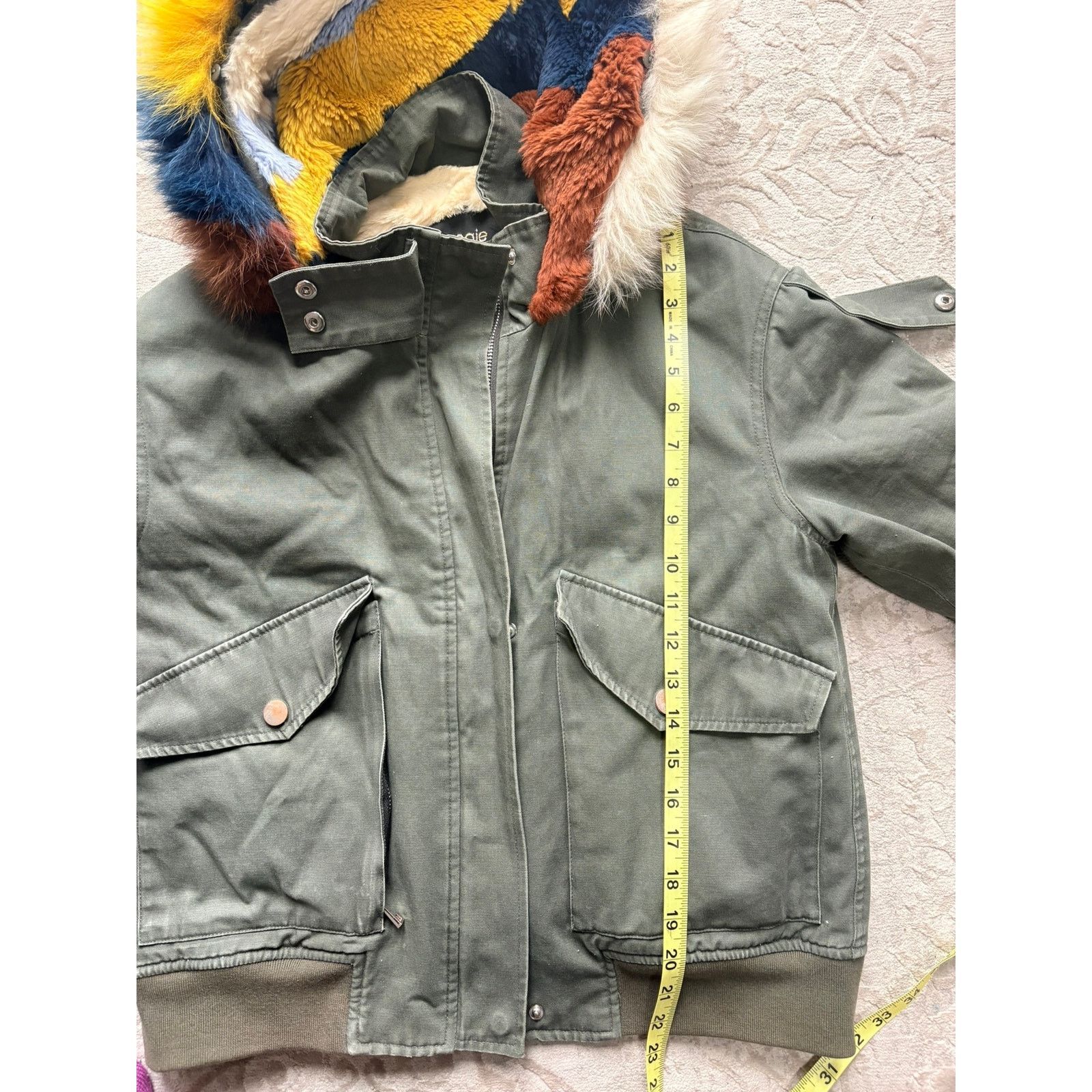Maje Maje Khaki Parka Fox Fur Rabbit Lined Hood Jacket Womens Size S / US 4 / IT 40 - 6 Thumbnail