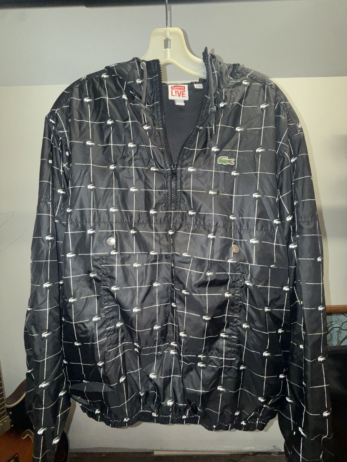 Lacoste × Supreme Supreme LACOSTE Reflective Grid Nylon Anorak Size US M / EU 48-50 / 2 - 2 Thumbnail
