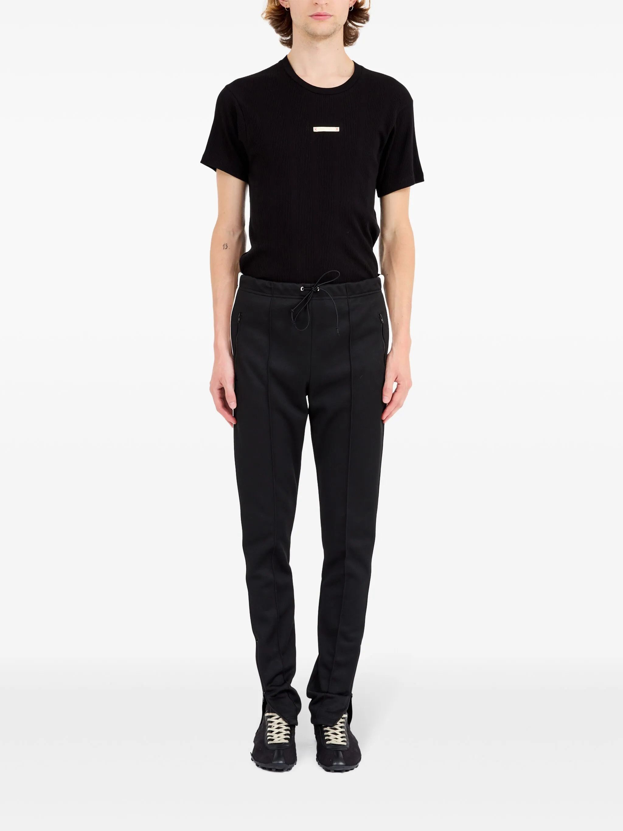 Maison Margiela o1w1db10126 Four Stitch Logo Track Pant in Black Size US 32 / EU 48 - 2 Thumbnail