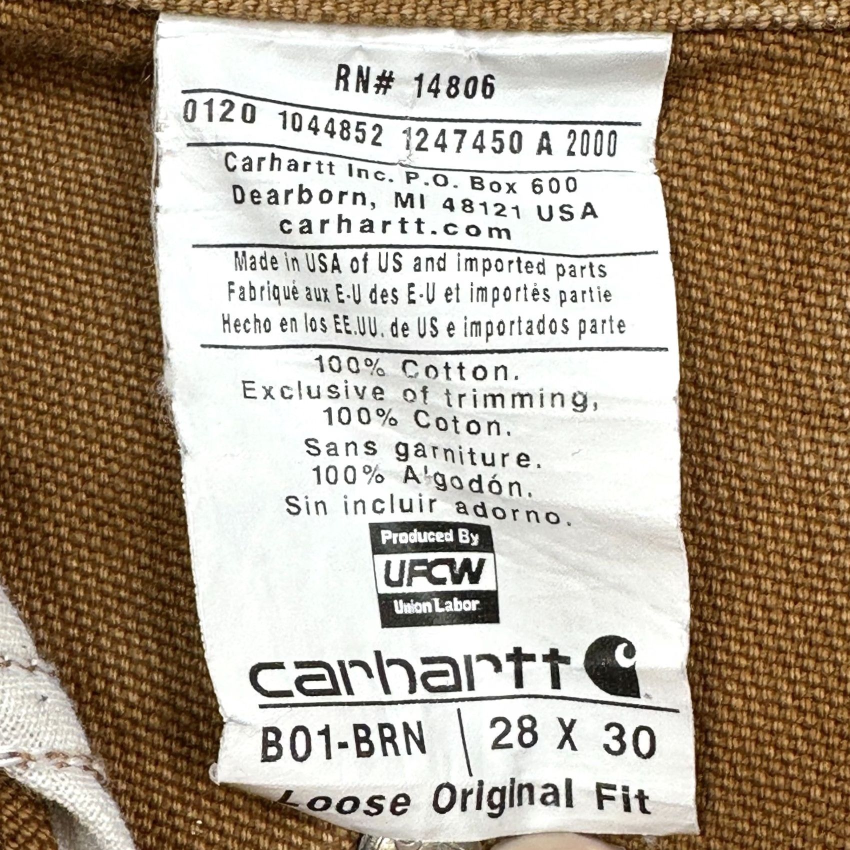 Carhartt VINTAGE Carhartt Jeans 28x30 Brown Loose Fit Regular Straight USA Made Workwear Mens Mens Size US 28 / EU 44 - 5 Thumbnail