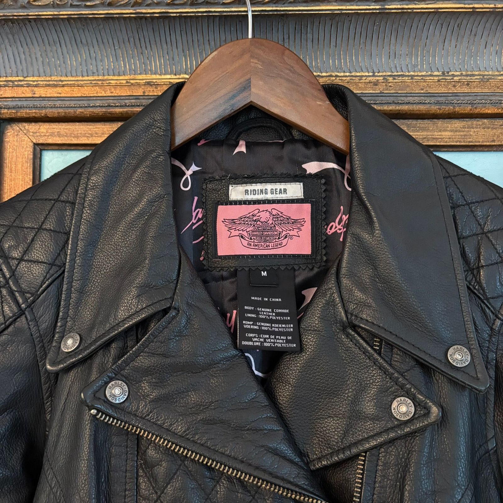 Harley Davidson Pink Label Swarovski Leather Biker Jacket
