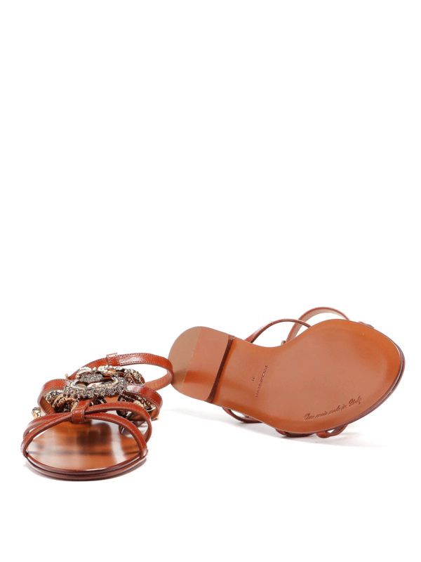 Dolce & Gabbana o1y0925 Ankle Strap Sandals in Brown/Gold Size US 6 / IT 36 - 3 Thumbnail