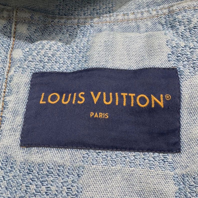 Louis Vuitton Louis Vuitton Chessboard full print rhinestone denim jacket Size US M / EU 48-50 / 2 - 2 Thumbnail