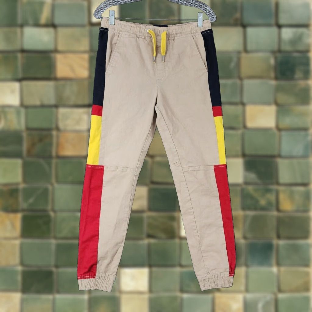 Vintage Switch Remarkable Beige Red Elastic Waist Joggers Mens Small Size US 29 - 1 Thumbnail