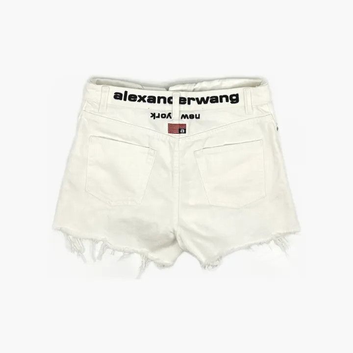 Alexander Wang Alexander Wang Distressed White Denim Shorts for Women - Size 28" / US 6 / IT 42 - 3 Thumbnail