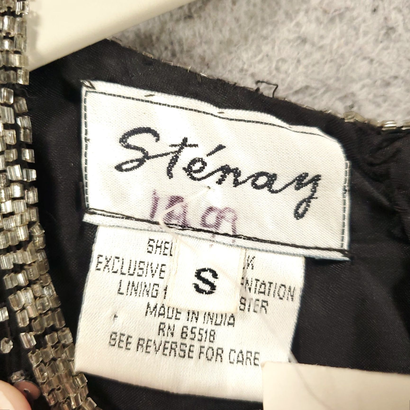 Vintage VINTAGE Stenay Silk Beaded Dress Womens Small Short Sleeve Black Cocktail Party 80s 90s Sheath Size S / US 4 / IT 40 - 6 Thumbnail