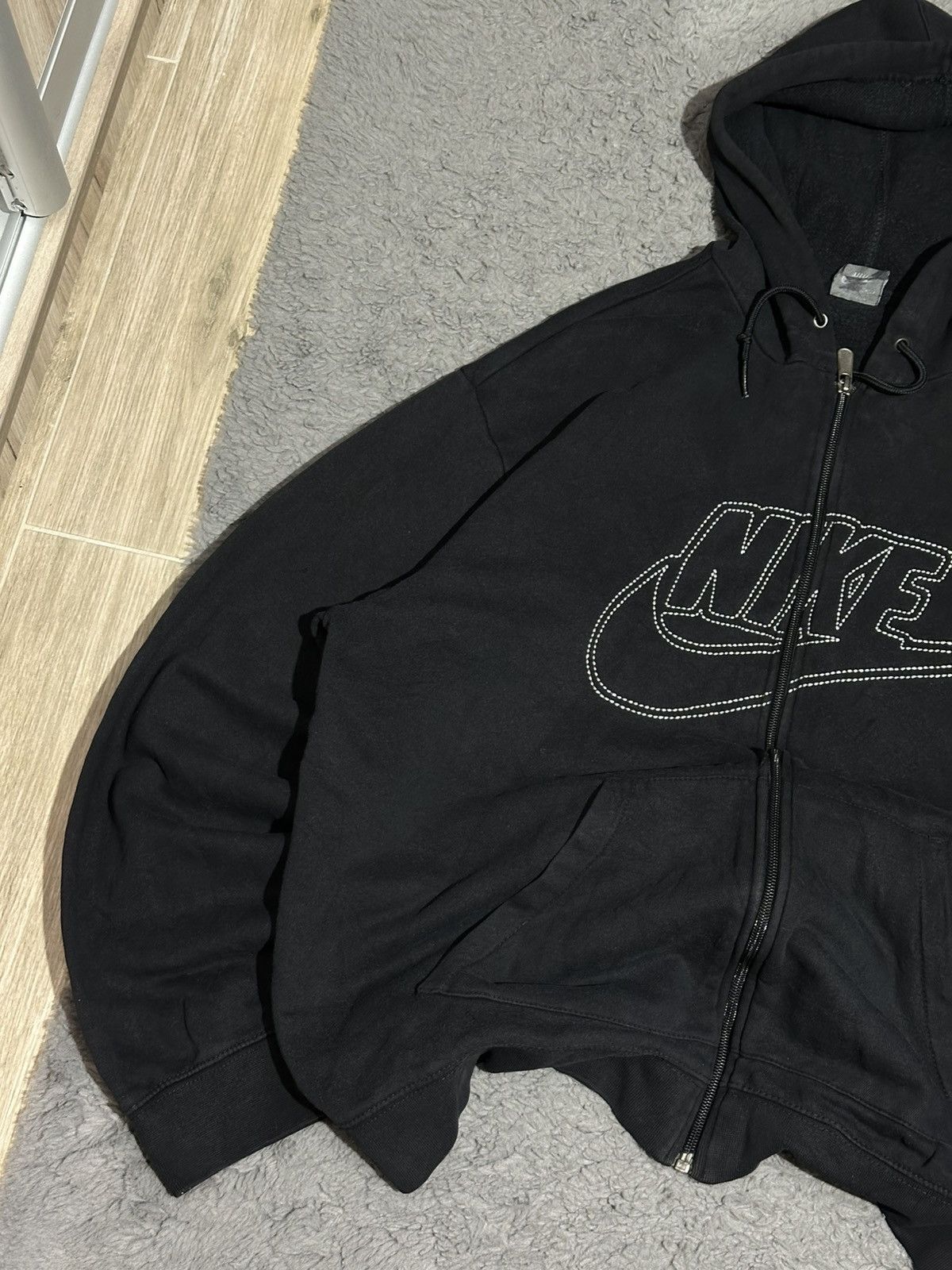 Nike Vintage Nike "Outline Logo" Full-Zip Hoodie Size US L / EU 52-54 / 3 - 2 Thumbnail