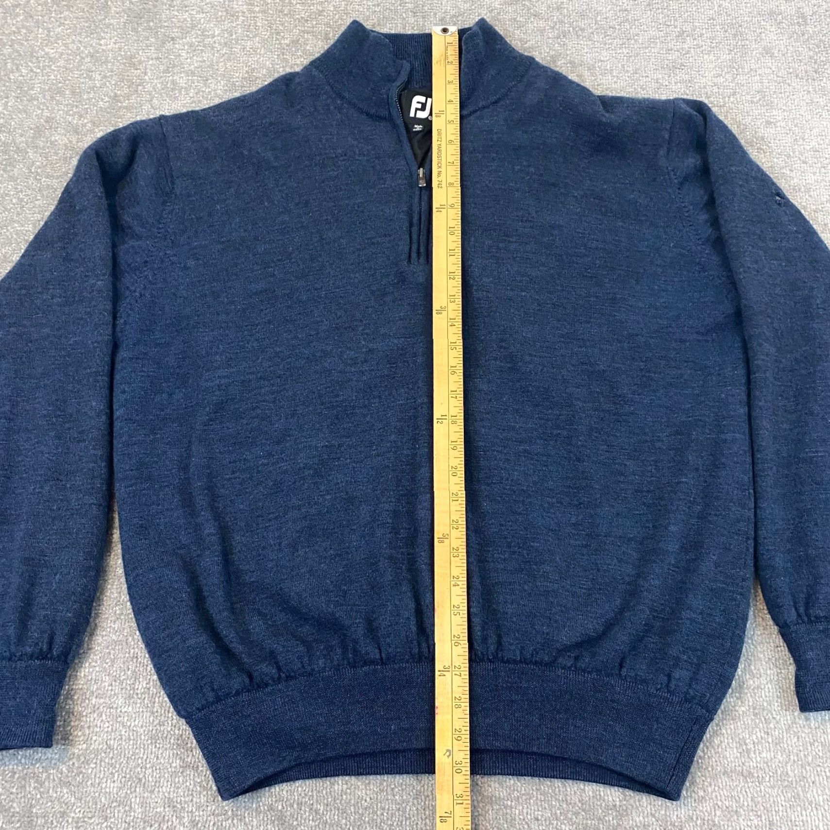 Footjoy FootJoy Sweater Mens XL Blue 100% Wool 1/4 Zip Lined Golf Pullover L/S Size US XL / EU 56 / 4 - 6 Thumbnail