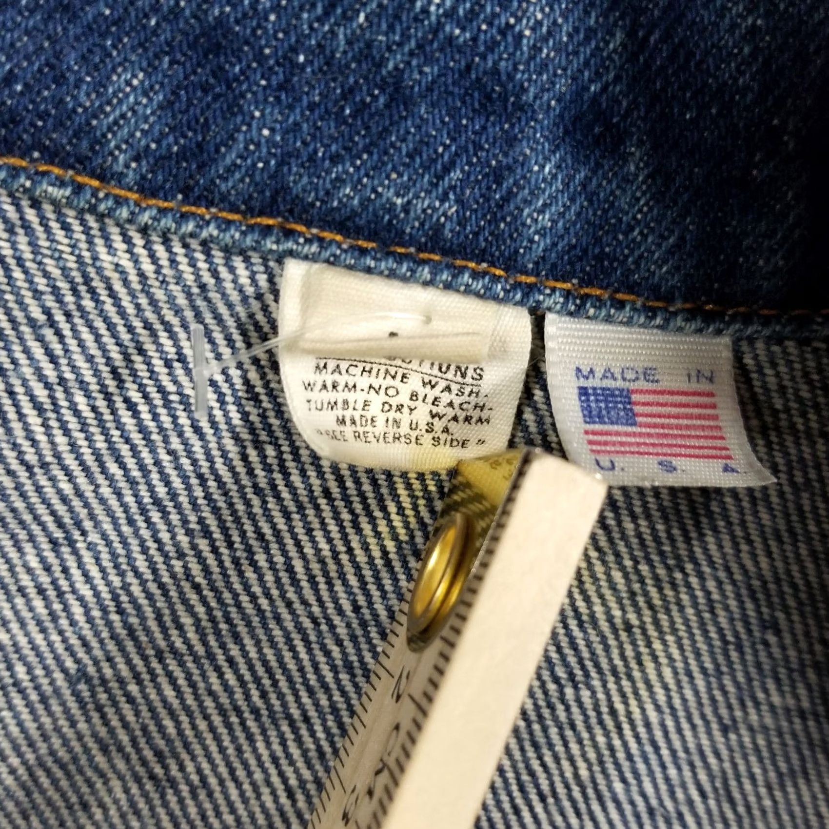 Denime Vintage Rolling Rock Denim Jacket Mens L 90s Acid Wash Blue Bomber Button - 33 Size US L / EU 52-54 / 3 - 6 Thumbnail