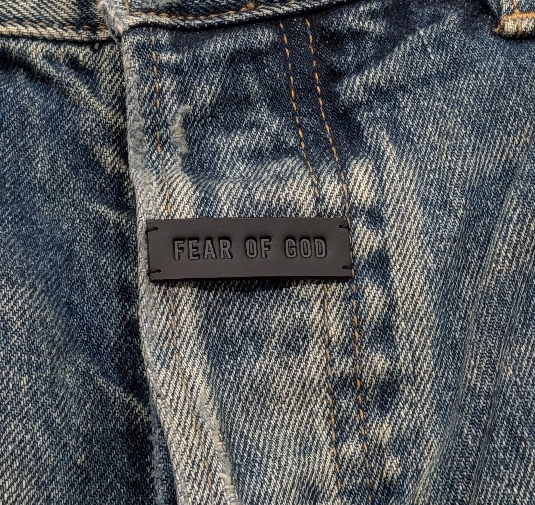 Fear of God FEAR OF GOD Distressed Straight Leg Jeans Vintage Indigo 33 Size US 33 - 5 Thumbnail
