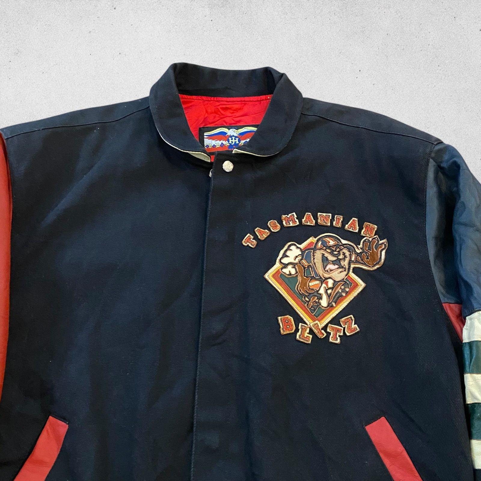 Jeff Hamilton × Vintage Vintage 90s Taz Tasmanian Blitz Jeff Hamilton Leather Jacket Size US L / EU 52-54 / 3 - 7 Thumbnail