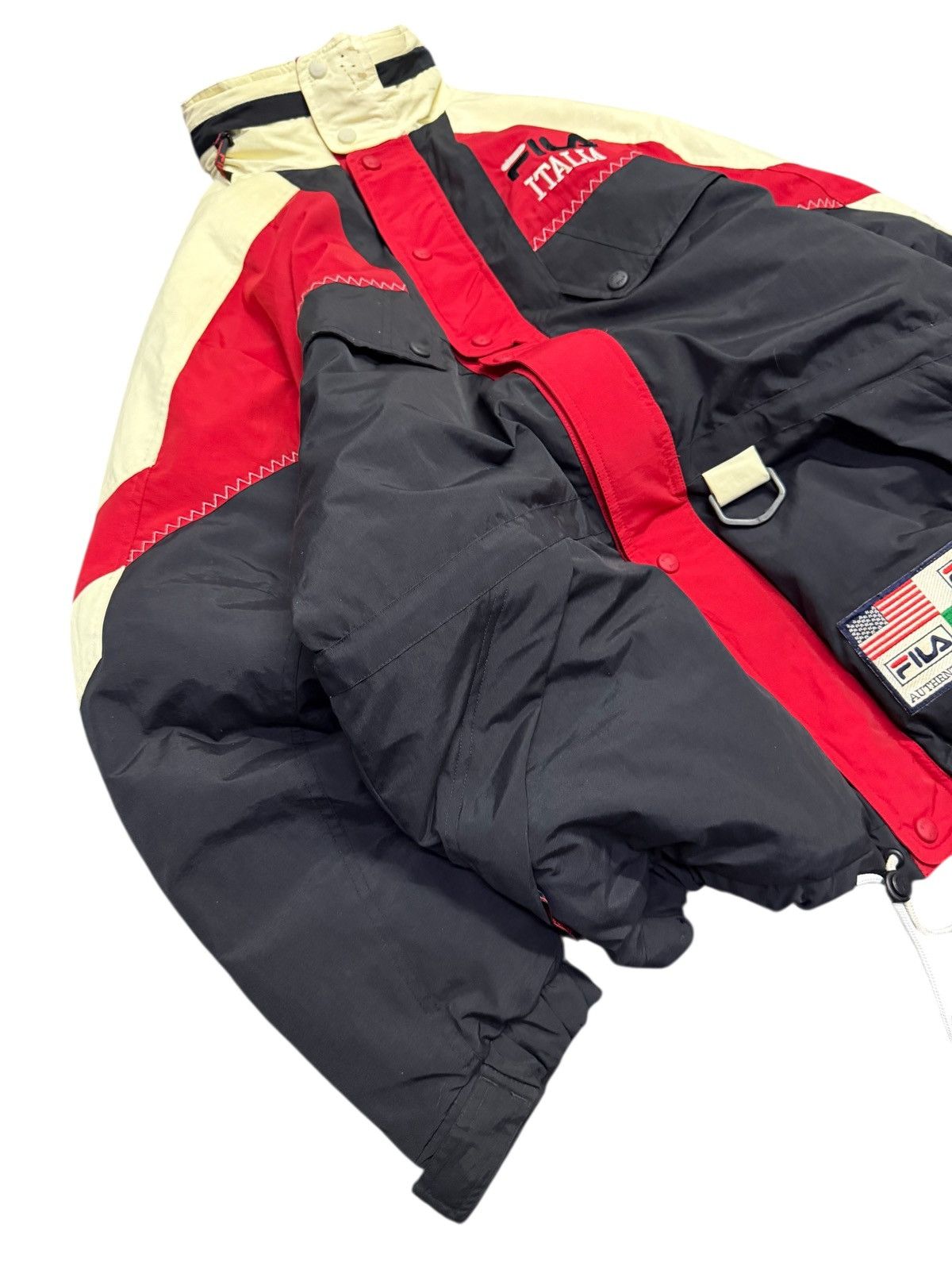 Fila Vintage Fila Italia Ski Colourblock Jacket Foldable Hoodie Size US M / EU 48-50 / 2 - 3 Thumbnail