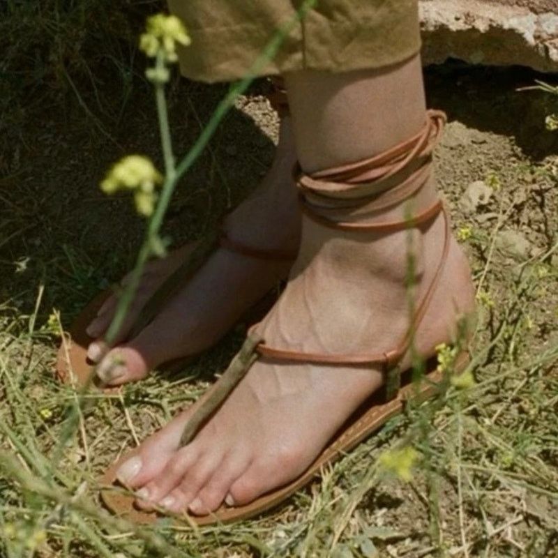 DOEN New Doen St Moritz Mixed Leather Lace Up Gladiator Sandals 6 Size US 6 / IT 36 - 1 Thumbnail