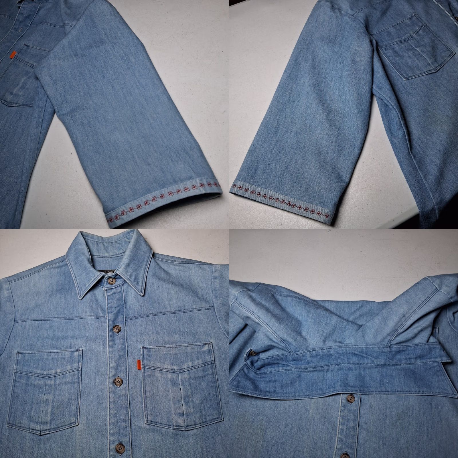 Levi's VINTAGE Levi's Shirt Women Blue Jean Denim Orange Tab Embroidered Size M / US 6-8 / IT 42-44 - 9 Thumbnail