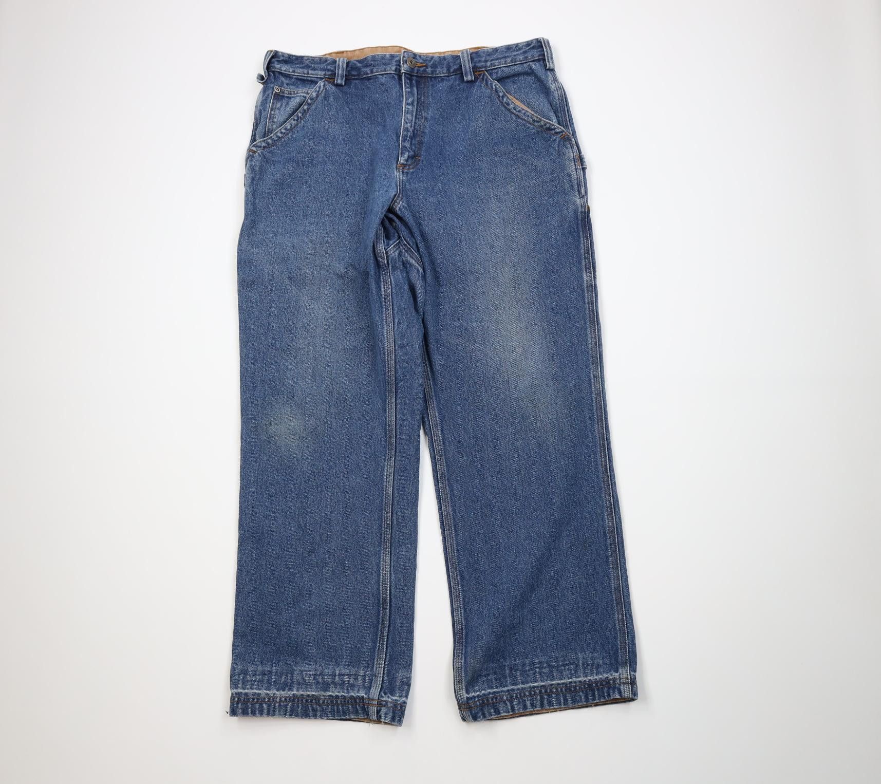 Duluth Trading Company Duluth Trading Co Gusseted Wide Leg Denim Jeans Blue Size US 38 / EU 54 - 1 Thumbnail