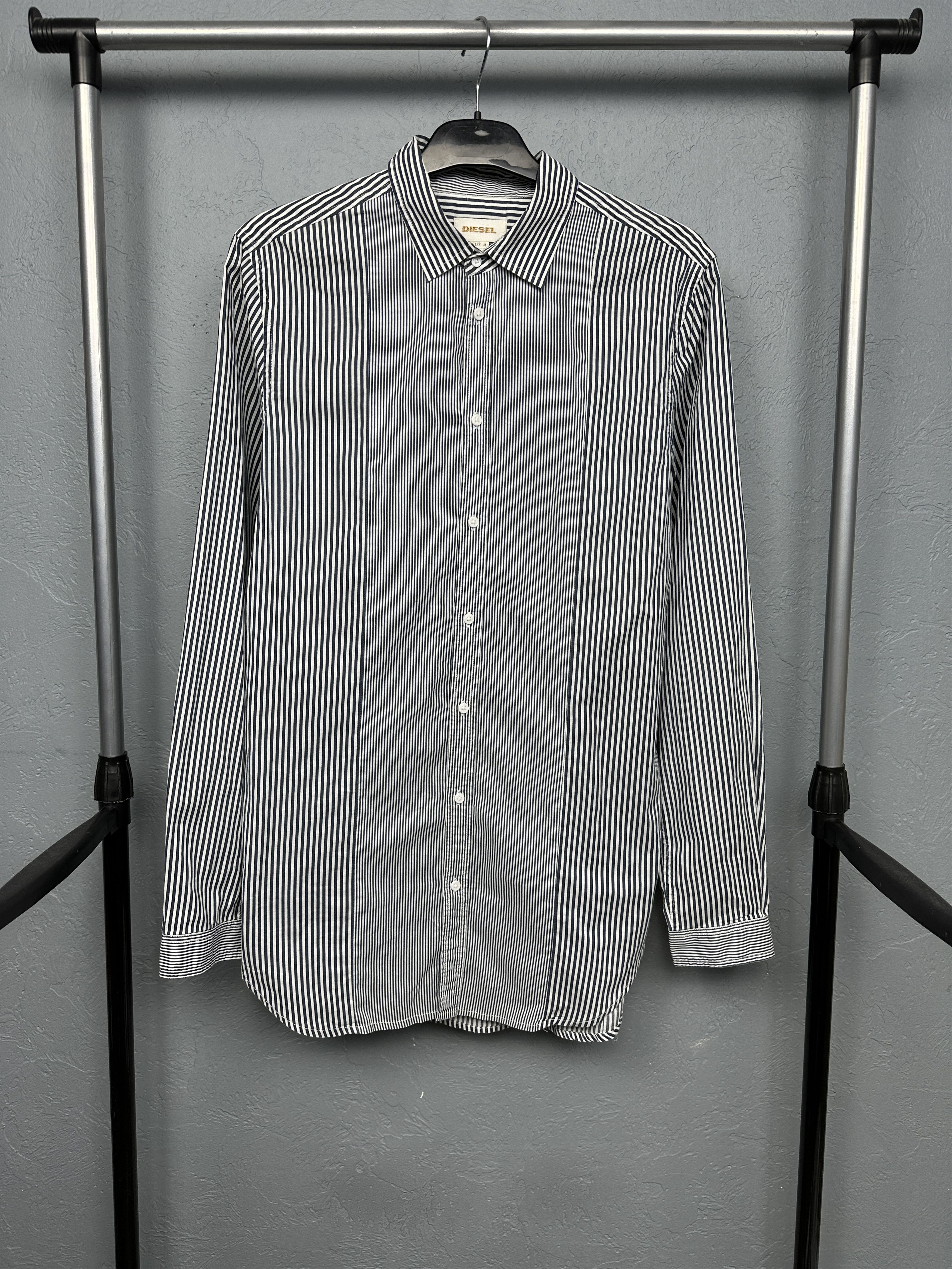 Diesel Diesel Vintage Mens Long Sleeve Striped Shirt Size US M / EU 48-50 / 2 - 1 Thumbnail