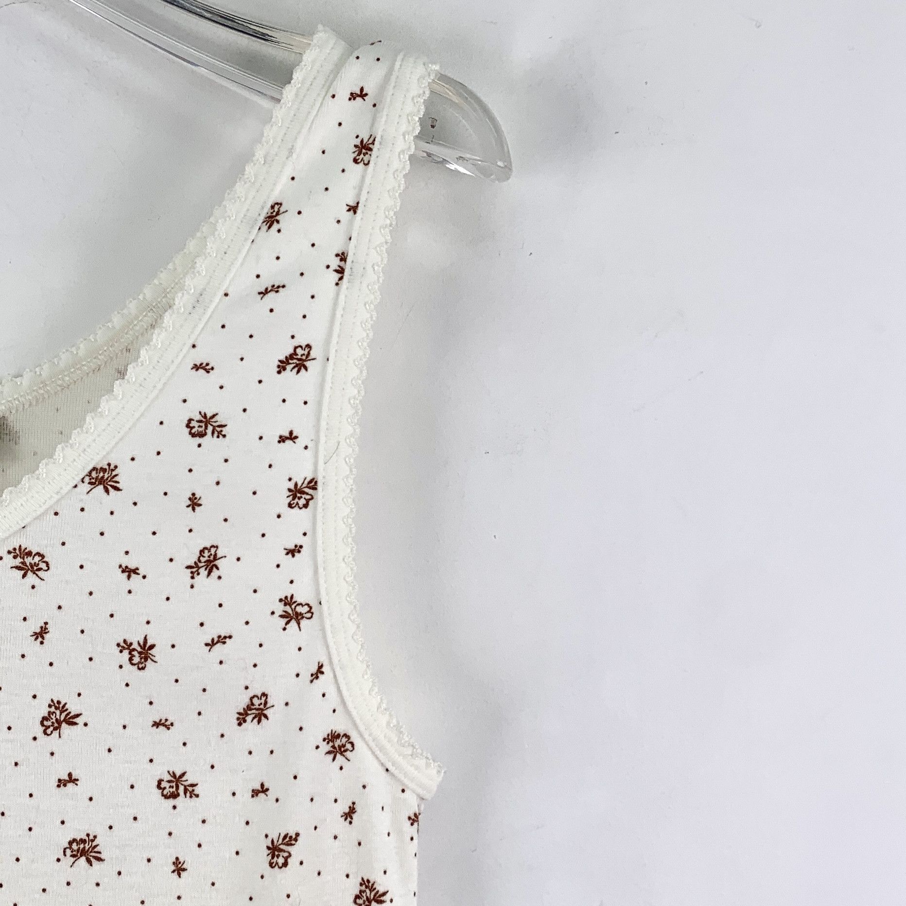Miu Miu Miu Miu Floral Cotton Sleeveless Top White (L) Size L / US 10 / IT 46 - 3 Thumbnail
