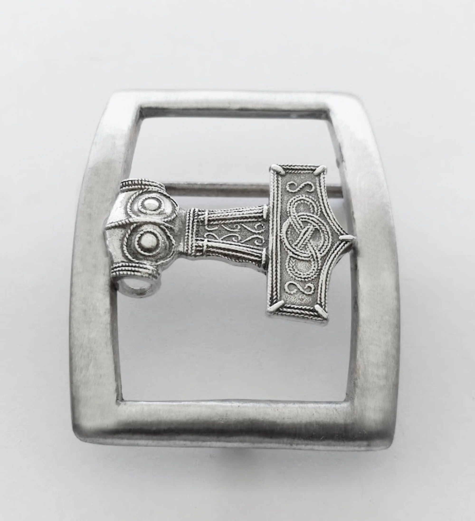 Other Men's silver belt buckle Viking Thor's hammer design .925 Size ONE SIZE - 2 Thumbnail
