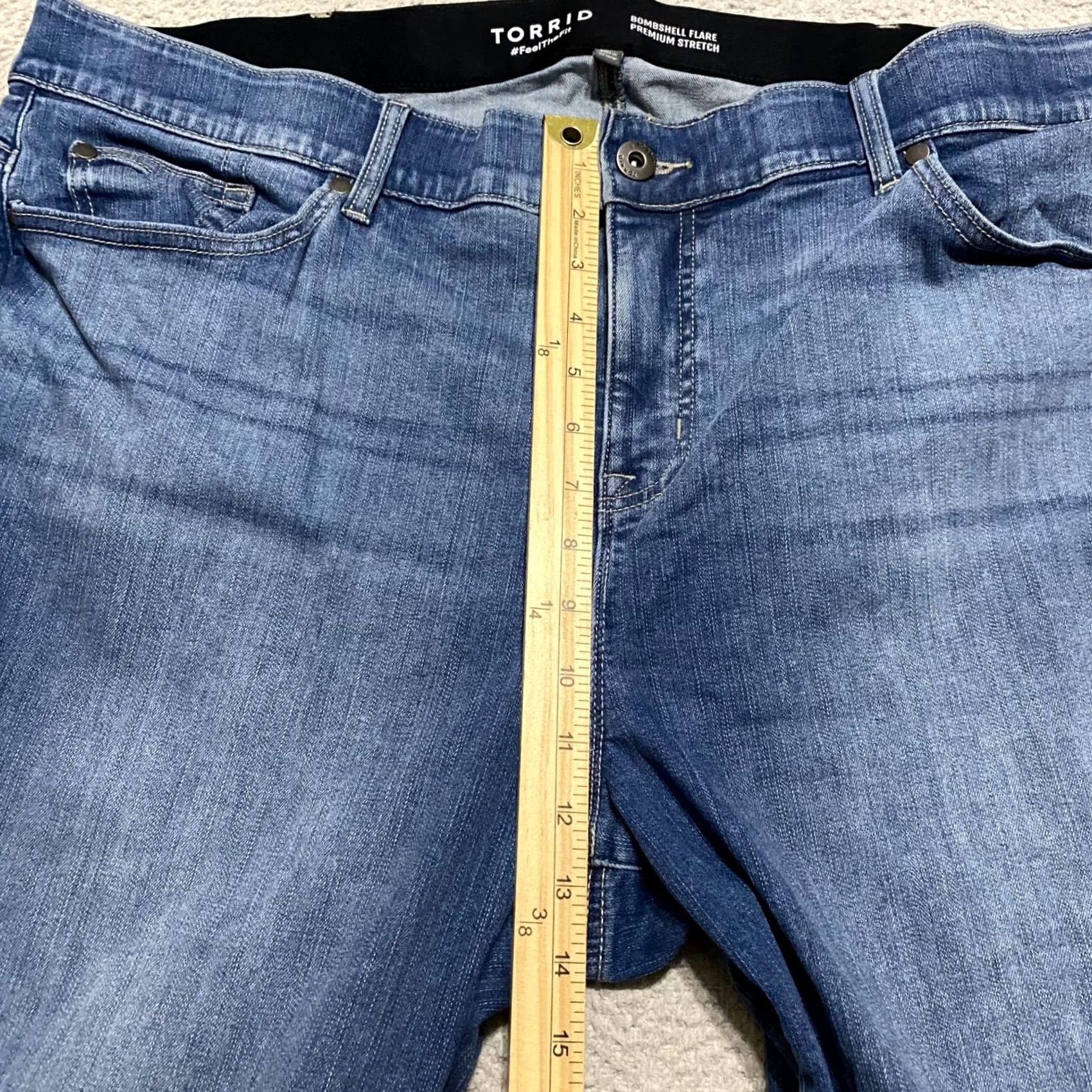 Torrid Torrid Jeans Flared 26P Petite Blue Denim Medium Wash 5-Pocket Stretch Size 26" / US 2 / IT 38 - 7 Thumbnail