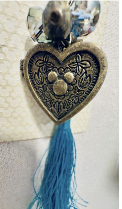 Disney Disney Parks Heart Locket Necklace with Blue Tassel – 20” Size ONE SIZE - 4 Thumbnail
