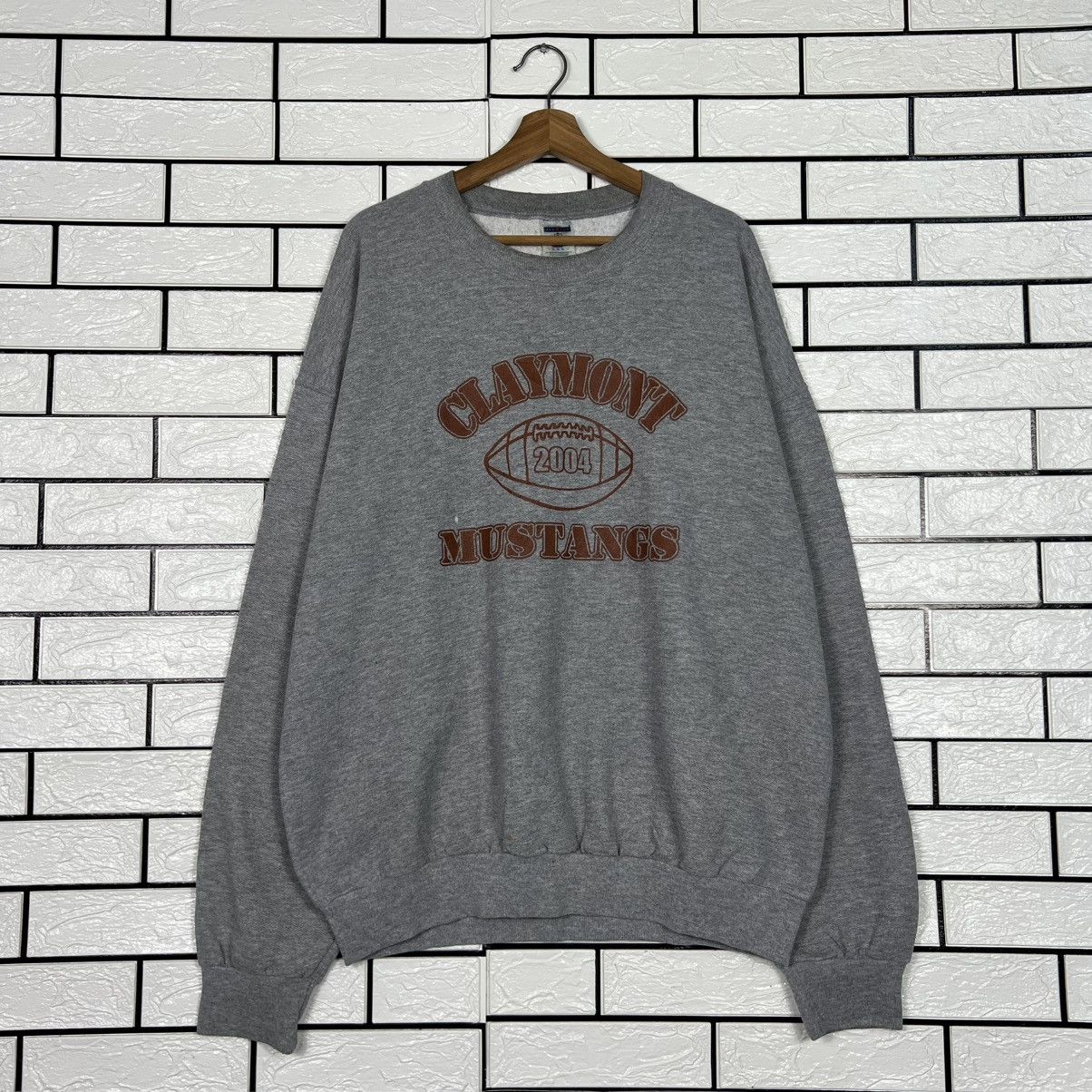 Jerzees Y2k Vintage CLAYMONT MUSTANGS Crewneck Sweatshirt #4092-C186 Size US XL / EU 56 / 4 - 1 Thumbnail