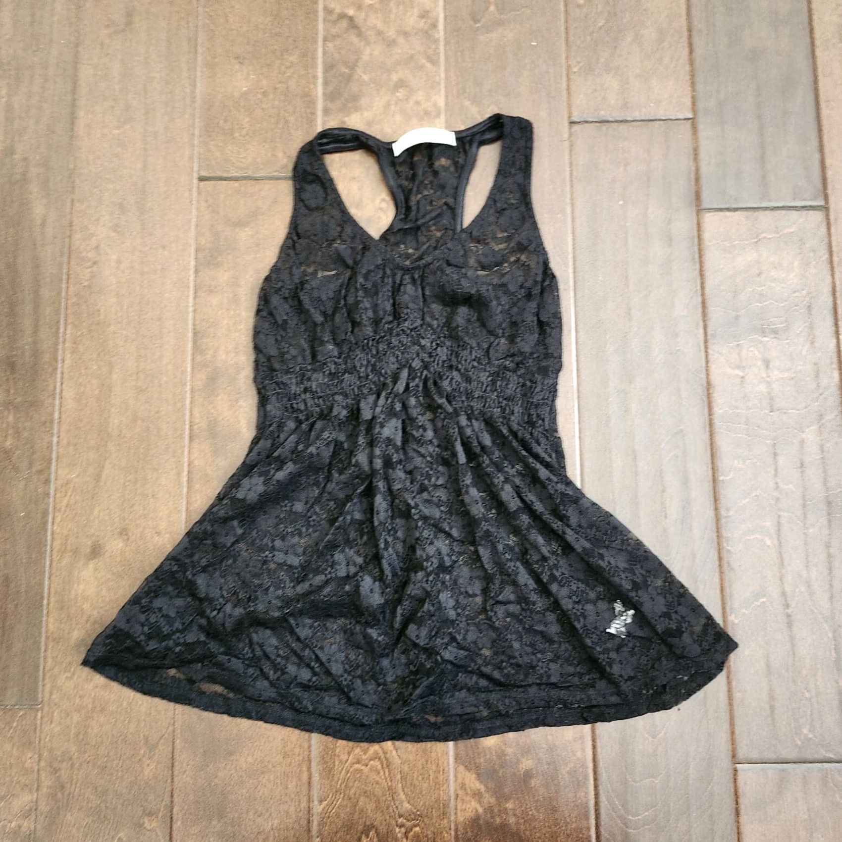 Vintage Phanuel Women's Black Sheer Lace Floral Top Tank - M, Regular, Nylon Spandex, Sleeveless, Pullover, Casual, Black, Floral, Shirt, Women Size M / US 6-8 / IT 42-44 - 5 Thumbnail