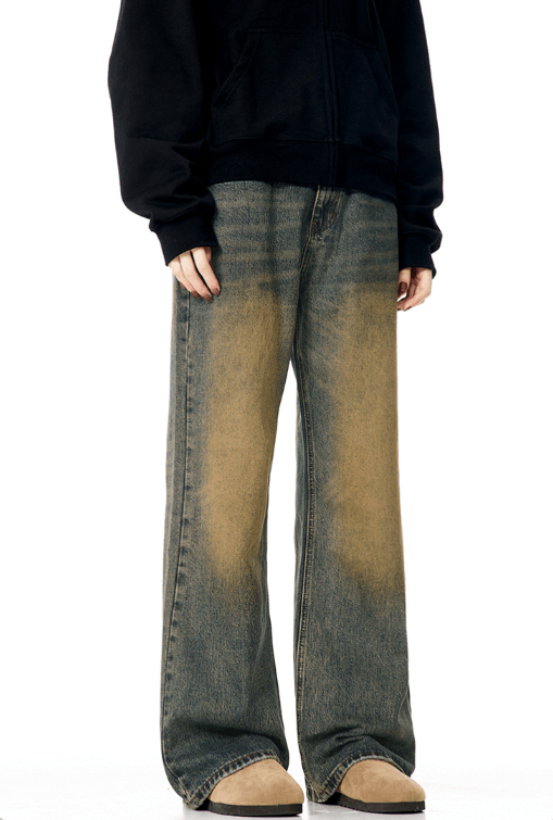 Japanese Brand × Jean America street straight loose retro wideleg distressed jeans Size US 34 / EU 50 - 3 Thumbnail