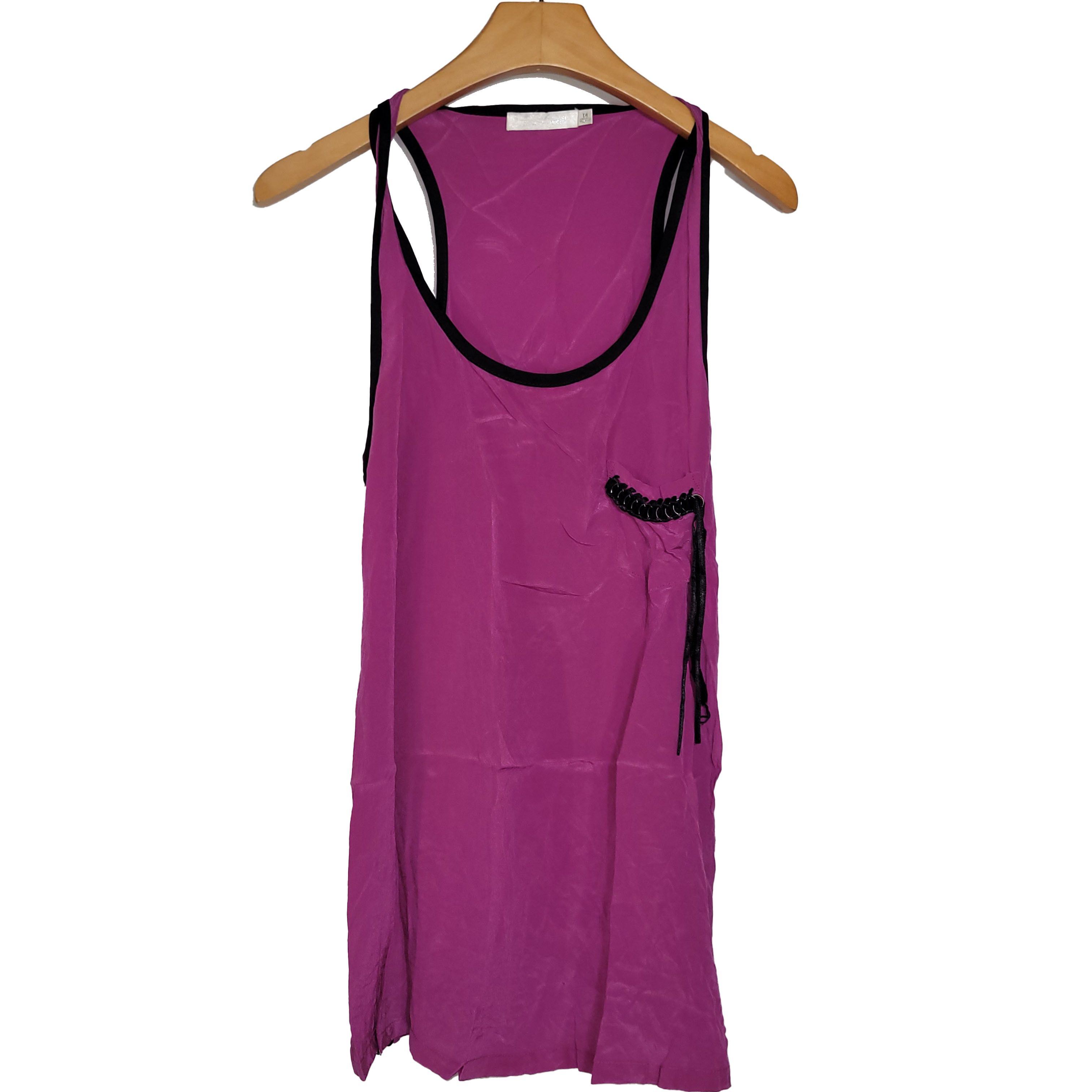 Other Women's 100% Silk Size S Sleeveless Tank Top SCE218 Size S / US 4 / IT 40 - 1 Thumbnail