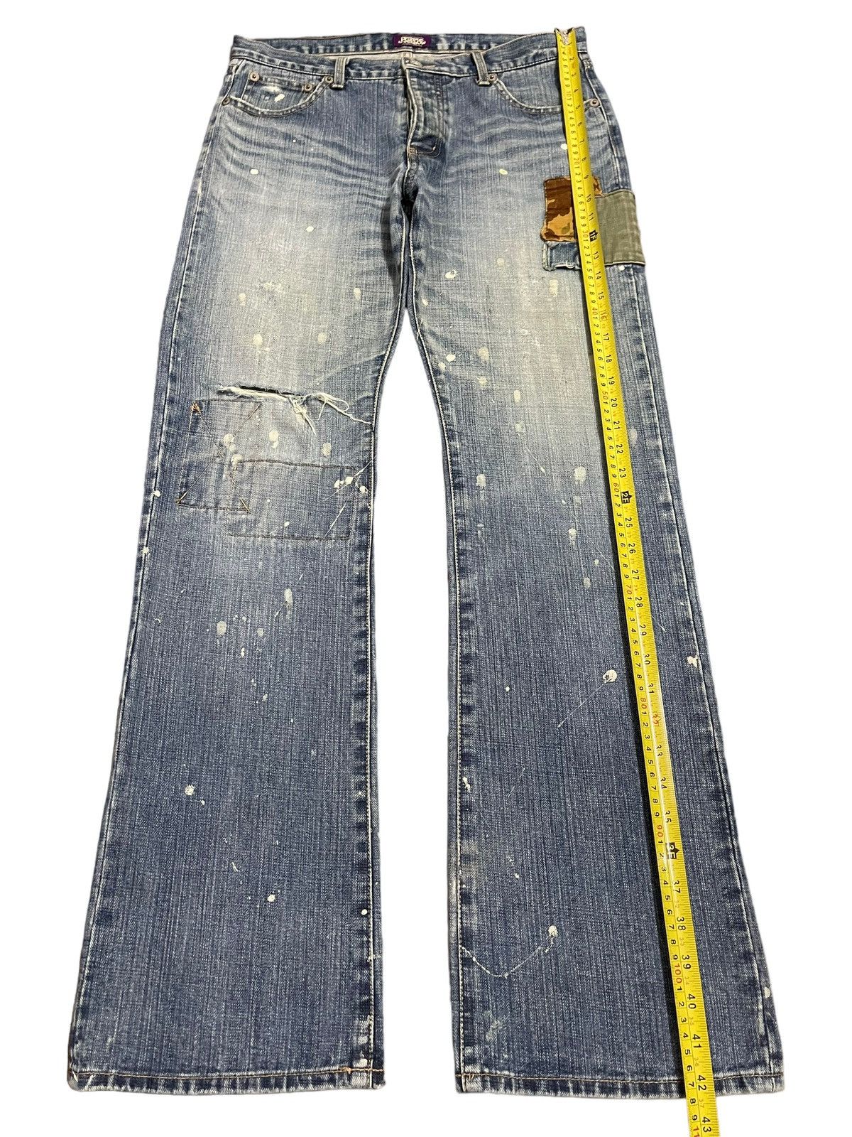 Purple Brand Vintage Japanese Brand Faded Wash Painted Wide Leg Jeans Size US 32 / EU 48 - 12 Thumbnail