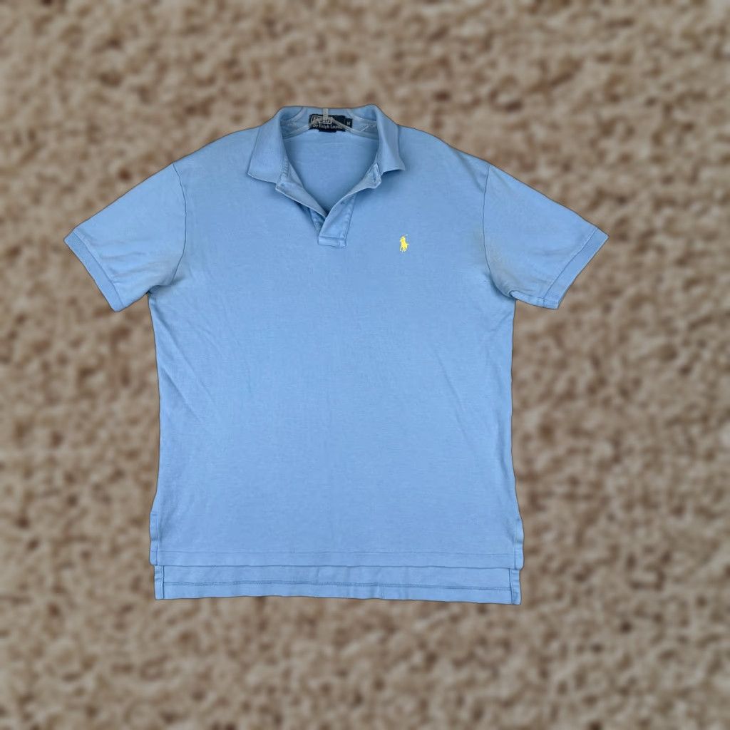 Ralph Lauren VINTAGE Ralph Lauren Polo Shirt Adult Medium Blue Short Sleeve 100% Cotton Activewear Mens Size US M / EU 48-50 / 2 - 1 Thumbnail
