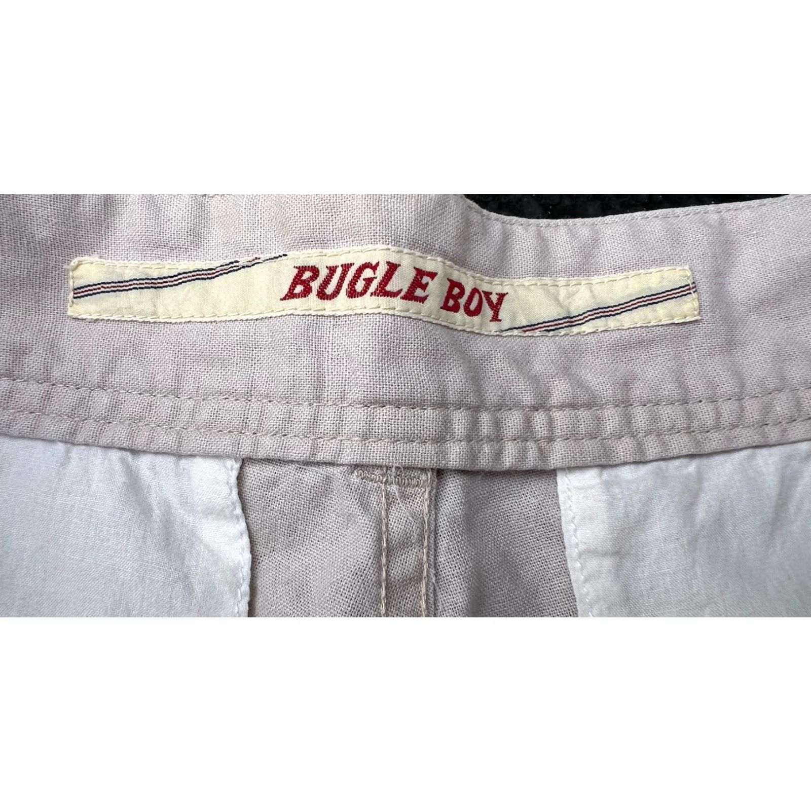 Bugle Boy VINTAGE Bugle Boy Pants Tan 32x31.5 1980s 1990s Peg/Tapered New Wave Cotton Size US 32 / EU 48 - 3 Thumbnail
