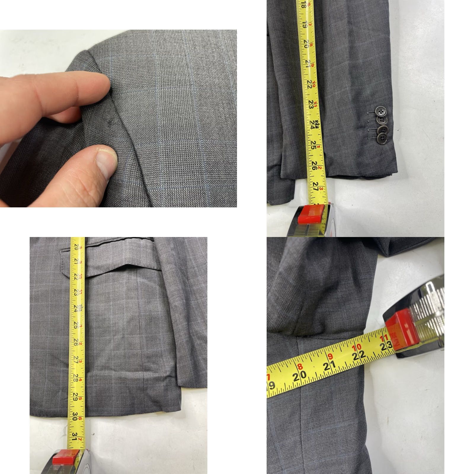 Ermenegildo Zegna Ermenegildo Zegna Su Misura Blazer Sport Coat Windowpane Check Plaid Gray Wool 44R Mens Size 44R - 8 Thumbnail