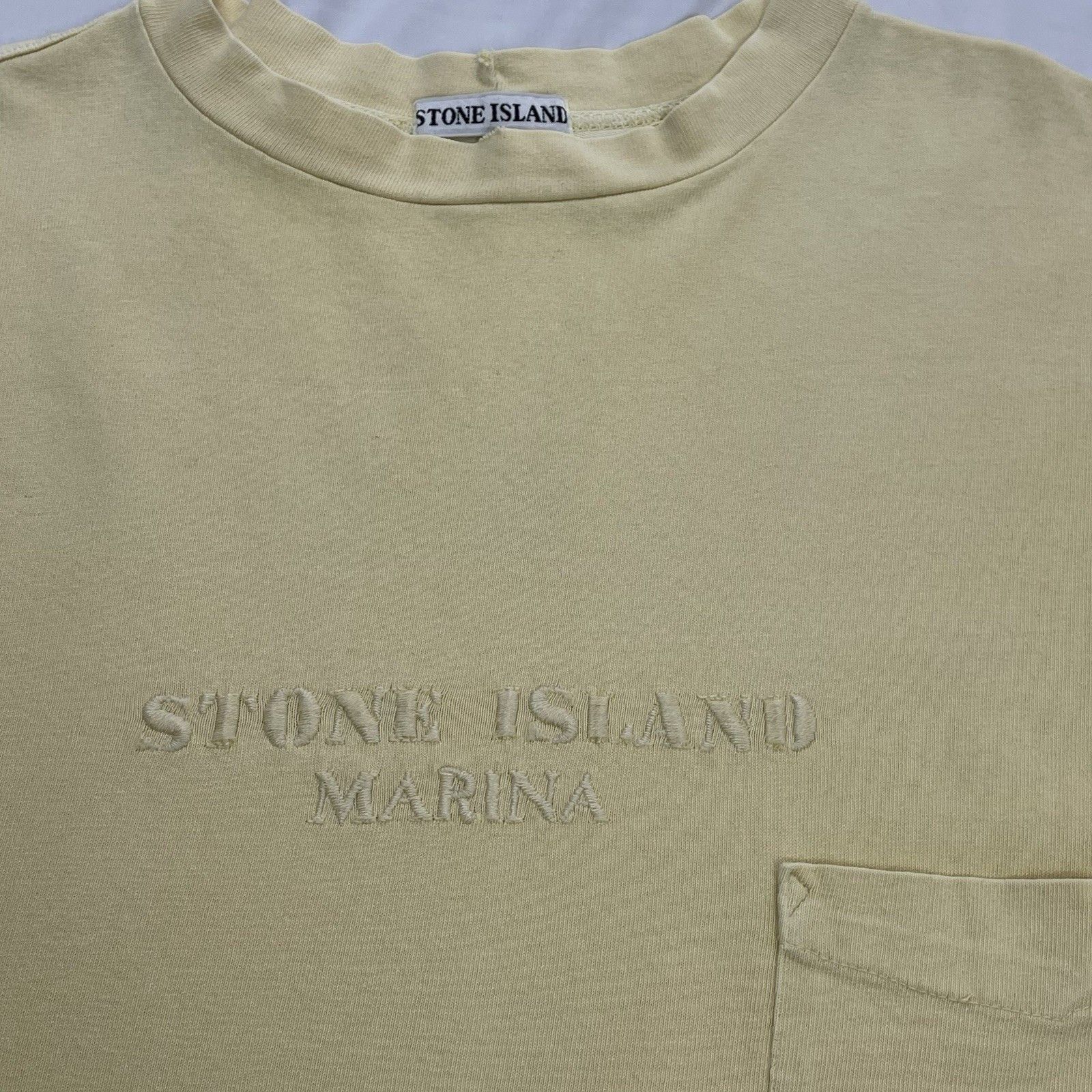Vintage Stone Island Marina T-Shirt Spellout Pocket Top